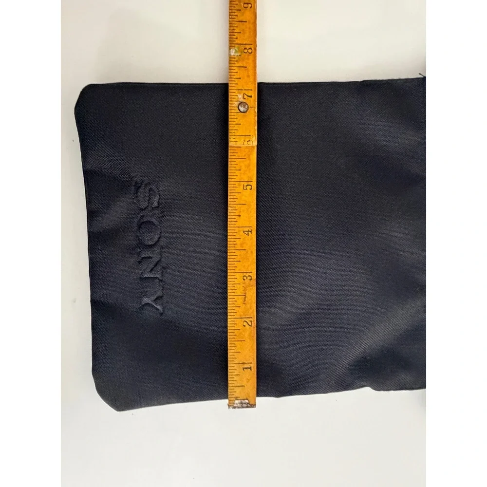 Sony Black Canvas Drawstring Pouch‎ Storage Bag for Headphones Cables 8.5x7 Inch